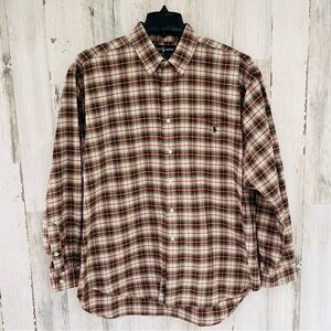 Ralph Lauren Men’s Size Large Button Down Casual Shirt Multi Color Plaid